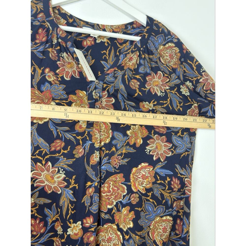 Lucky Brand Women Floral Boho Tunic Top Long Sleeve V-Neck Viscose Blouse M NWT - Picture 10 of 12